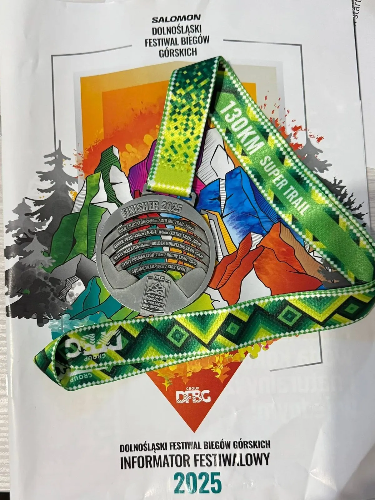 Medal finishera Super Trail 130 km